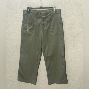 Women's Green‎ Cargo Capri Pants Medium (8/10) Wide Leg, Mid Rise y2k Ankle crop